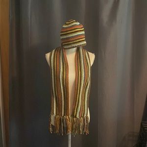 Handmade boho hat and scarf set